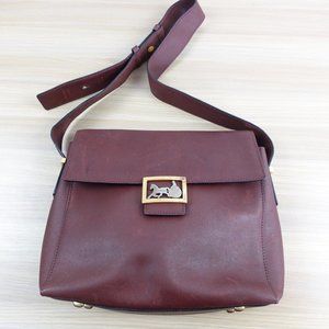 VINTAGE Celine Crossbody Leather Sling Bag Shoulder Horse Carriage Logo Old RARE